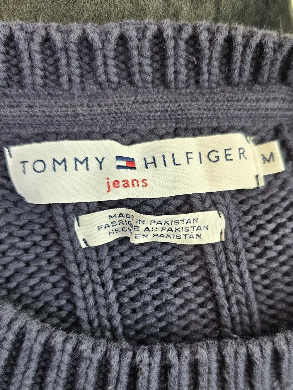 Vintage 2001 Tommy Hilfiger Knit Long Sleeve Sweater Medium - Picture 6 of 8
